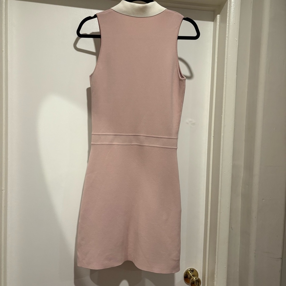 Maje Revisit Contrast Trim Woven Mini Dress Vacation 60s Retro Designer Trendy - Picture 7 of 16
